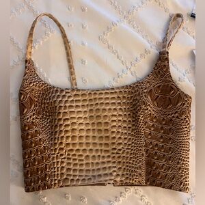 Mia Vesper faux croc crop top// Small